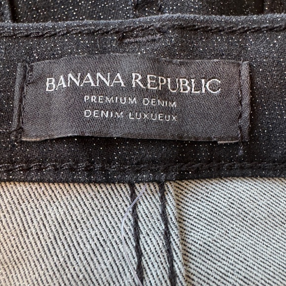 Banana Republic Womens Mid-Rise Skinny Glitter Jeans Black 28 Retro Disco Preppy - Picture 6 of 15